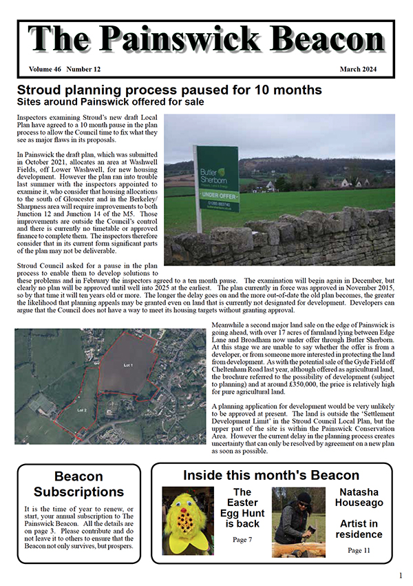 The latest edition of The Painswick Beacon - March 2024