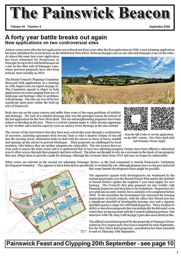 The latest edition of The Painswick Beacon September 2026 